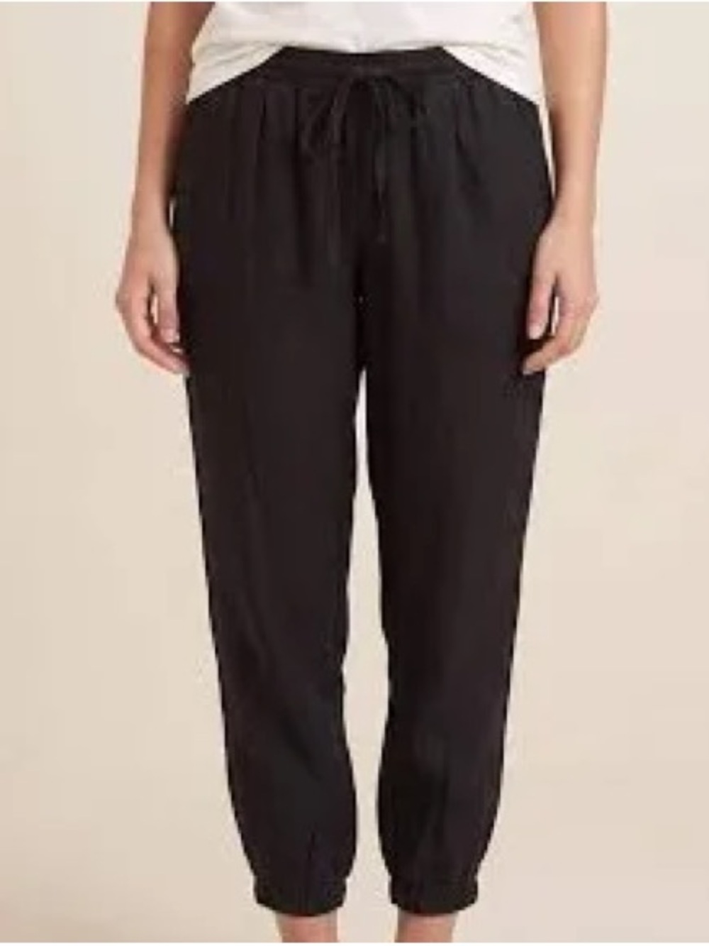 Johnny Was Alice Black Drawstring Jogger Pants